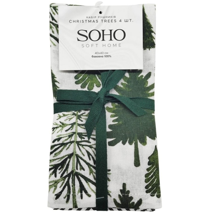 Набір рушників SOHO 40х40 Christmas trees 4 шт. (BS 45565S/1)