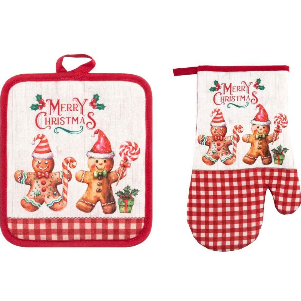 Набір прихваток ARDESTO Christmas Gingerbread 2 пр Red (ART14HG)
