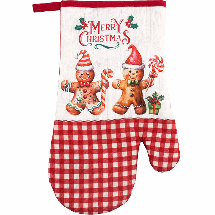 Прихватка-рукавиця ARDESTO Christmas Gingerbread 18х30 см червоний (ART05HG)