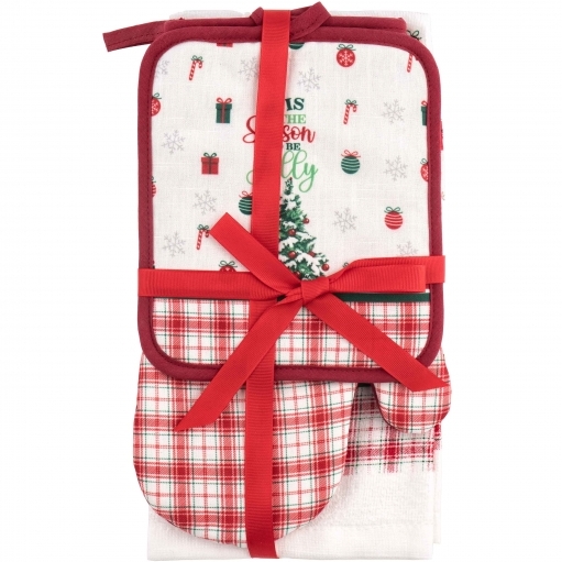 Набор прихваток ARDESTO Christmas Tree + кухонное полотенце 3 пр Green (ART14HTR)