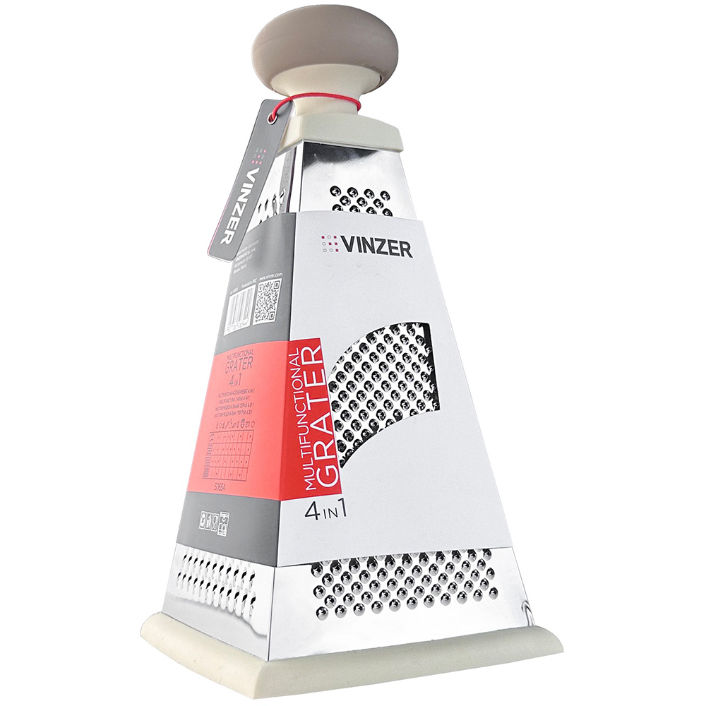 Терка VINZER 4 в 1 (50654) Материал рабочей части нержавеющая сталь