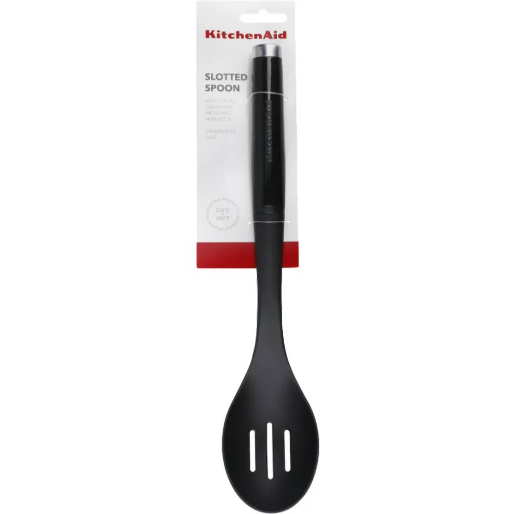 Ложка поварская с прорезями KITCHENAID Classic 34 см Black (KCG004OHOBE) Размеры 340 х 70 х 45