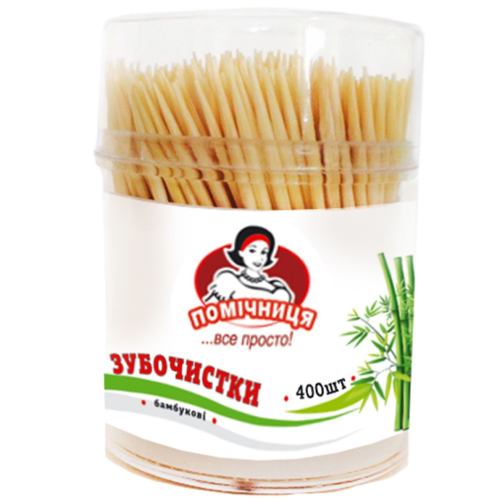 Зубочистки ПОМІЧНИЦЯ бамбуковые 400 шт (4820164966655)