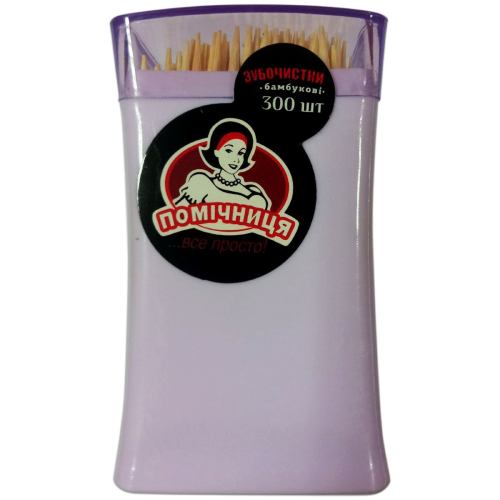 Зубочистки ПОМІЧНИЦЯ бамбуковые 300 шт (4820164968390)