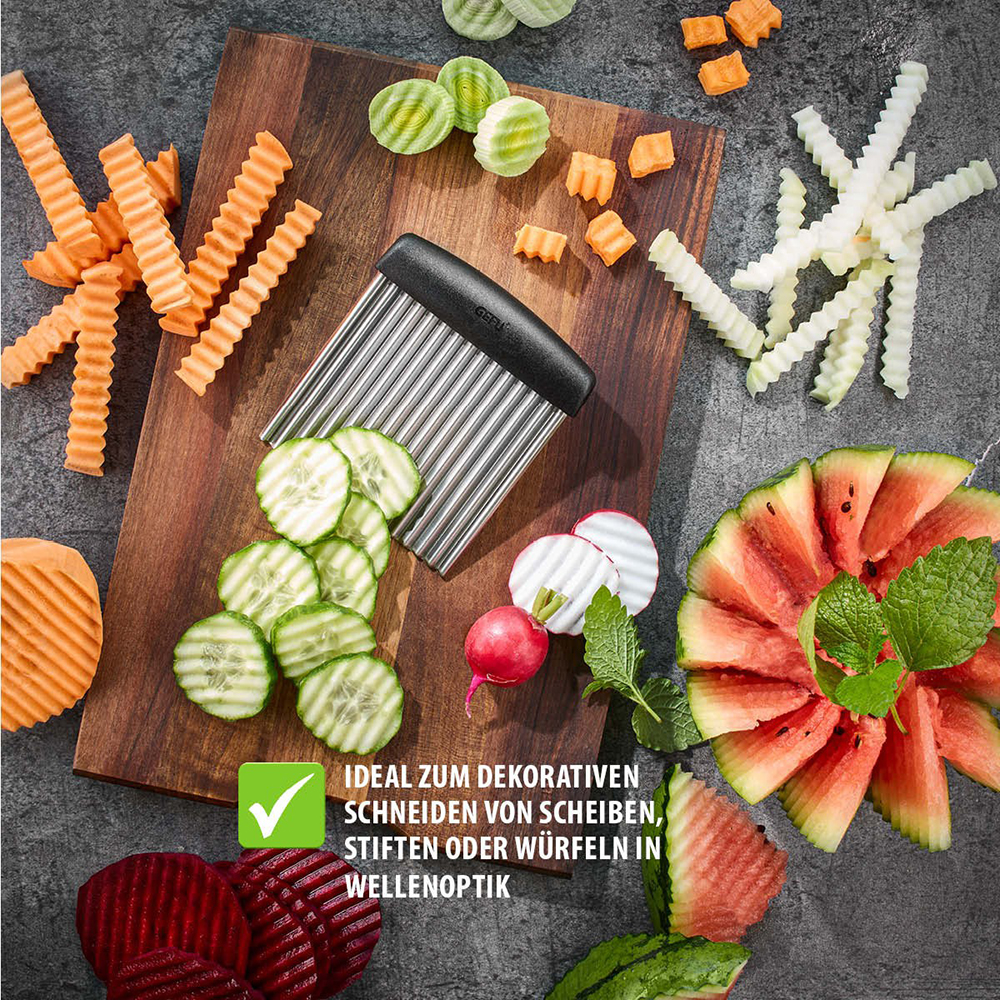 Ніж для фігурної нарізки GEFU RIFFL (13425) Додатково для нарізки скибочками, паличками та кубиками; можна мити в посудомийній машині