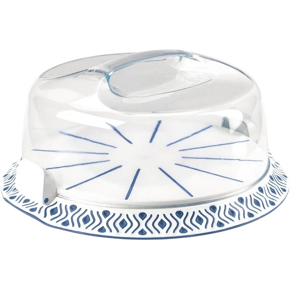 Тортівниця STEFANPLAST Tosca 37 см White/Blue (8003507558519) Матеріал робочої частини пластик