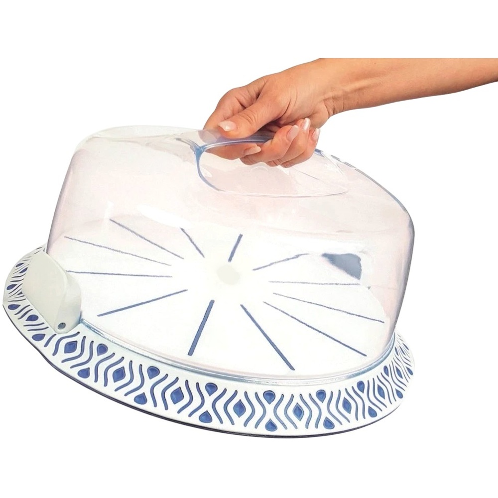 Зовнішній вигляд Тортівниця STEFANPLAST Tosca 37 см White/Blue (8003507558519)