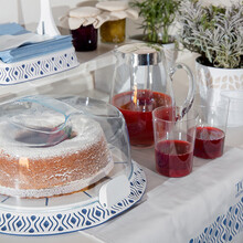 Тортівниця STEFANPLAST Tosca 37 см White/Blue (8003507558519)