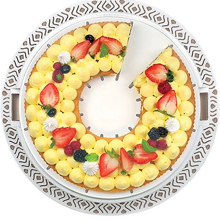 Тортівниця STEFANPLAST Tosca 37 см White/Blue (8003507558519) Розміри 370 x 160