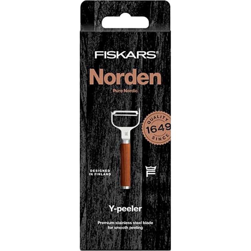 Овочечистка FISKARS Norden (1065246) Додатково Ручка із термообробленої деревини; Рекомендується ручне миття