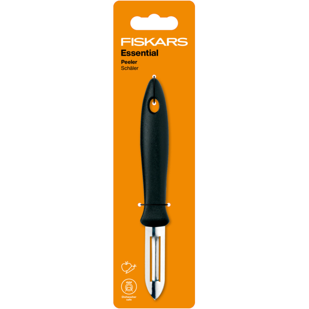 Овочечистка FISKARS Essential 6 см (1065585) Додатково Довжина робочої частини: 6 см; Можна мити в посудомийній машині; Ручка із пластику
