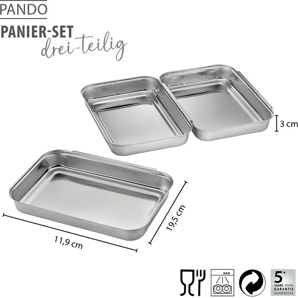 Внешний вид Набор емкостей для панировки GEFU Pando 3 шт (14764)