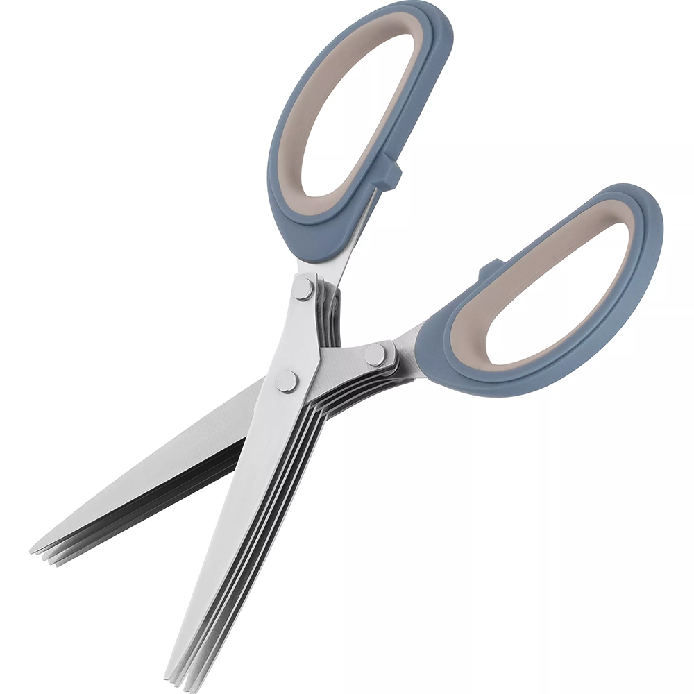 Зовнішній вигляд Ножиці кухонні ARDESTO Gemini для зелені 19.3 см Grey Blue (AR2122B)