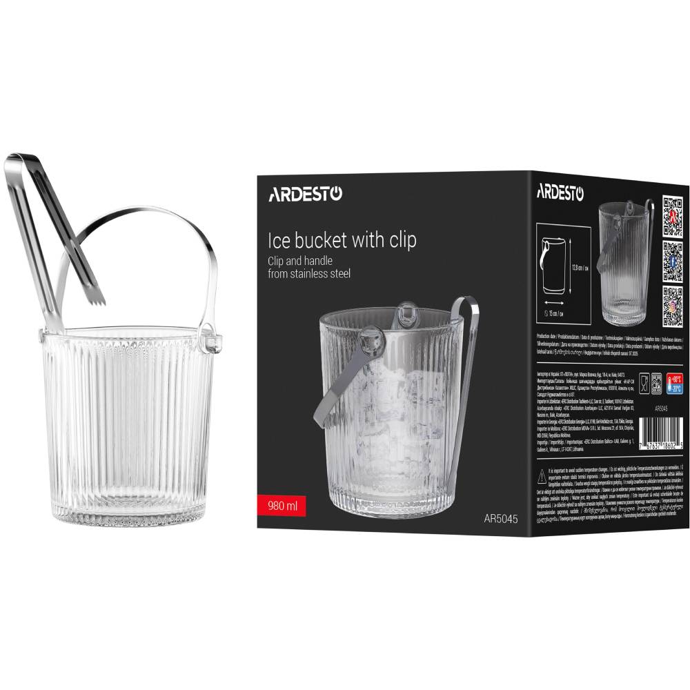 Зовнішній вигляд Відро для льоду ARDESTO Iceberg 980 мл Clear (AR5045)