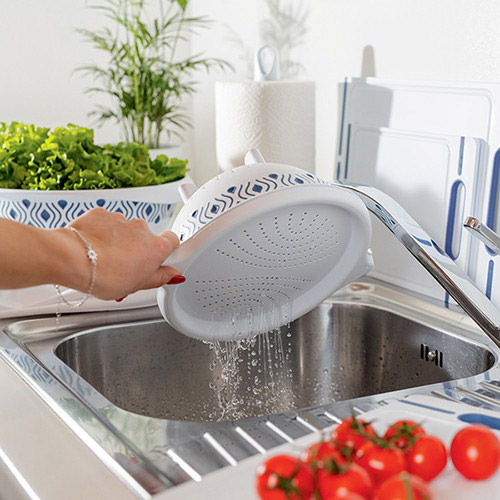 Дуршлаг STEFANPLAST TOSCA White / Blue (55751) Диаметр 23