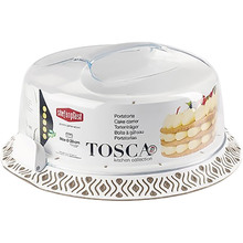 Тортовница STEFANPLAST TOSCA d.37 White / Grey (55850)