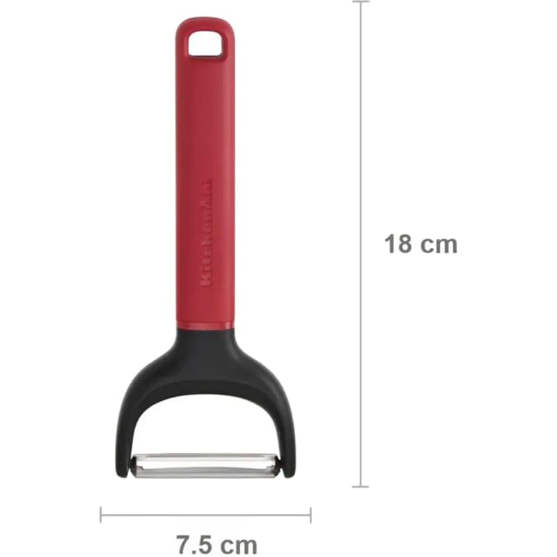 Овощечистка KITCHENAID Classic 18 см Red (KHA145OHEREG) Дополнительно Защитный чехол для безопасного хранения; Петля для подвешивания; Можно мыть в посудомоечной машине