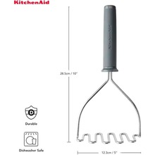 Толкушка KITCHENAID Classic 25,5 см Grey (KHA008OHCHGG)