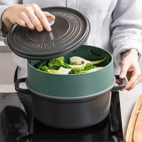 Огляд Вставка-пароварка GREEN PAN Steam 24 см Green (CC006629-001)