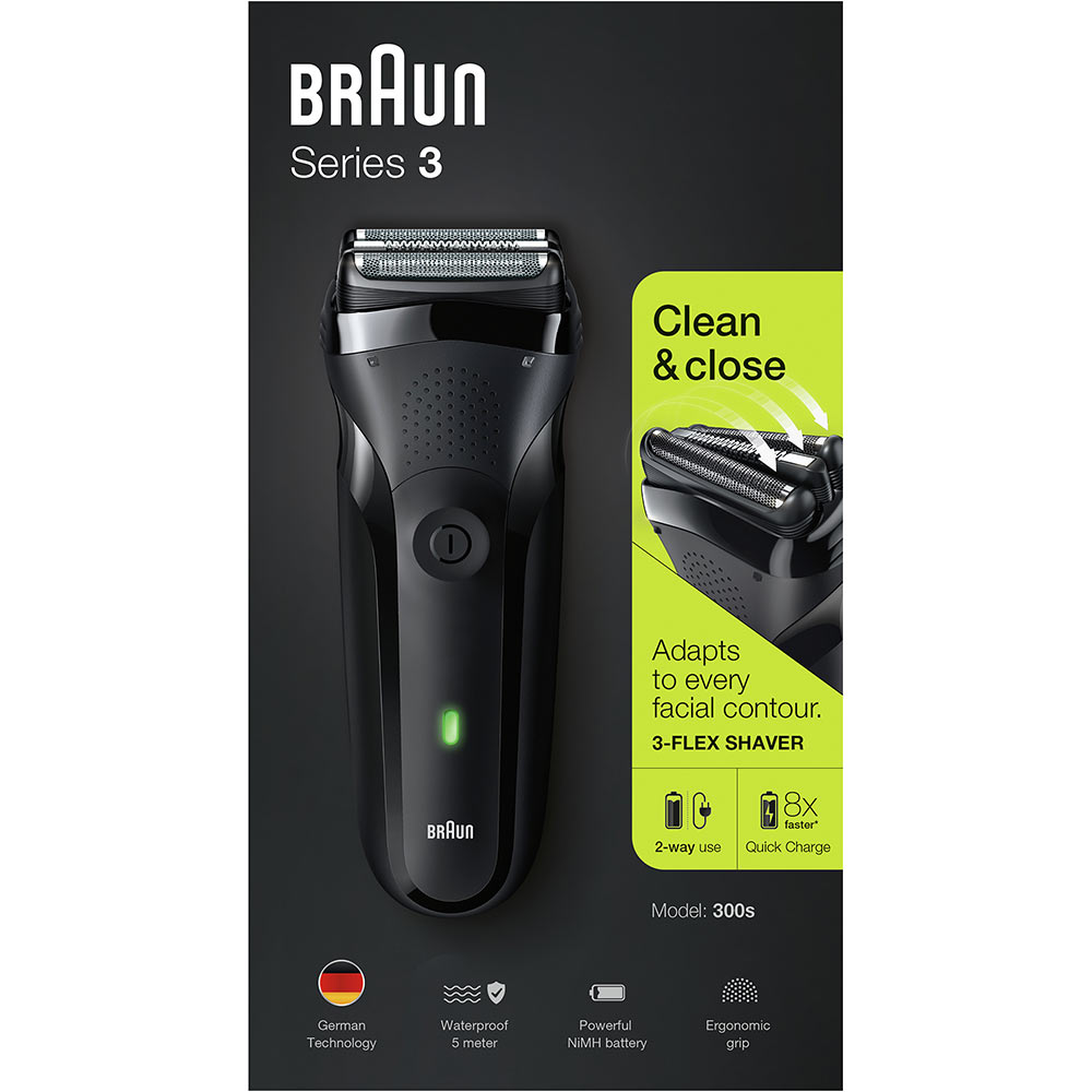 Электробритва BRAUN Series 3 300S Black (81569923) Система бритья сеточная