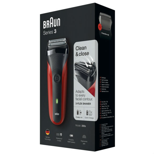 Електробритва BRAUN Series 3 300s Red (81569932) Кількість головок/сіток 3