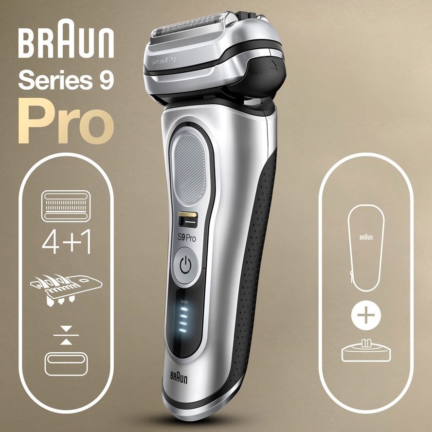 Електробритва BRAUN Series 9 Pro 9417s Silver (81747588) Особливості повторення контурів обличчя (плаваючі голівки)