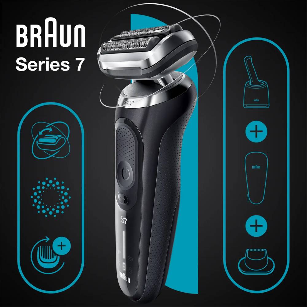 Електробритва BRAUN Series 7 71-N7200cc Black/Black (81770280) Кількість головок/сіток 3