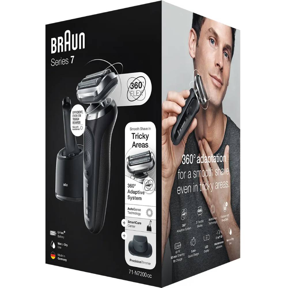 Електробритва BRAUN Series 7 71-N7200cc Black/Black (81770280) Спосіб гоління сухе та вологе