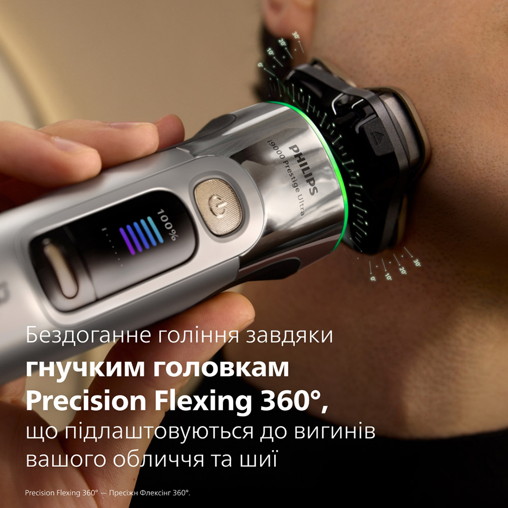 Электробритва PHILIPS i9000 Prestige Ultra XP9404/46 Особенности повторение контуров лица (плавающие головки)