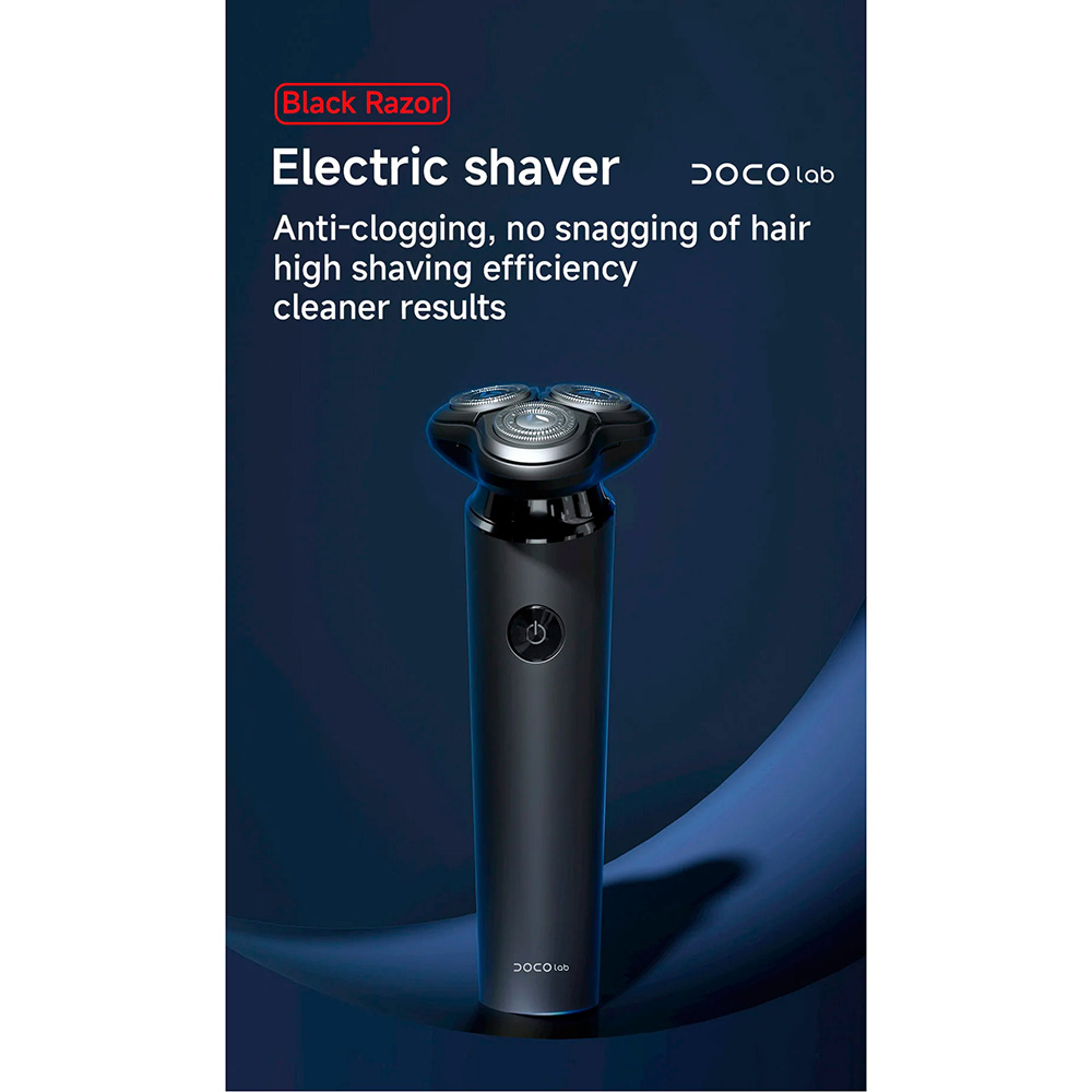 Электробритва DOCO Xiaomi RS002 Shaver Black Количество головок/сеток 3