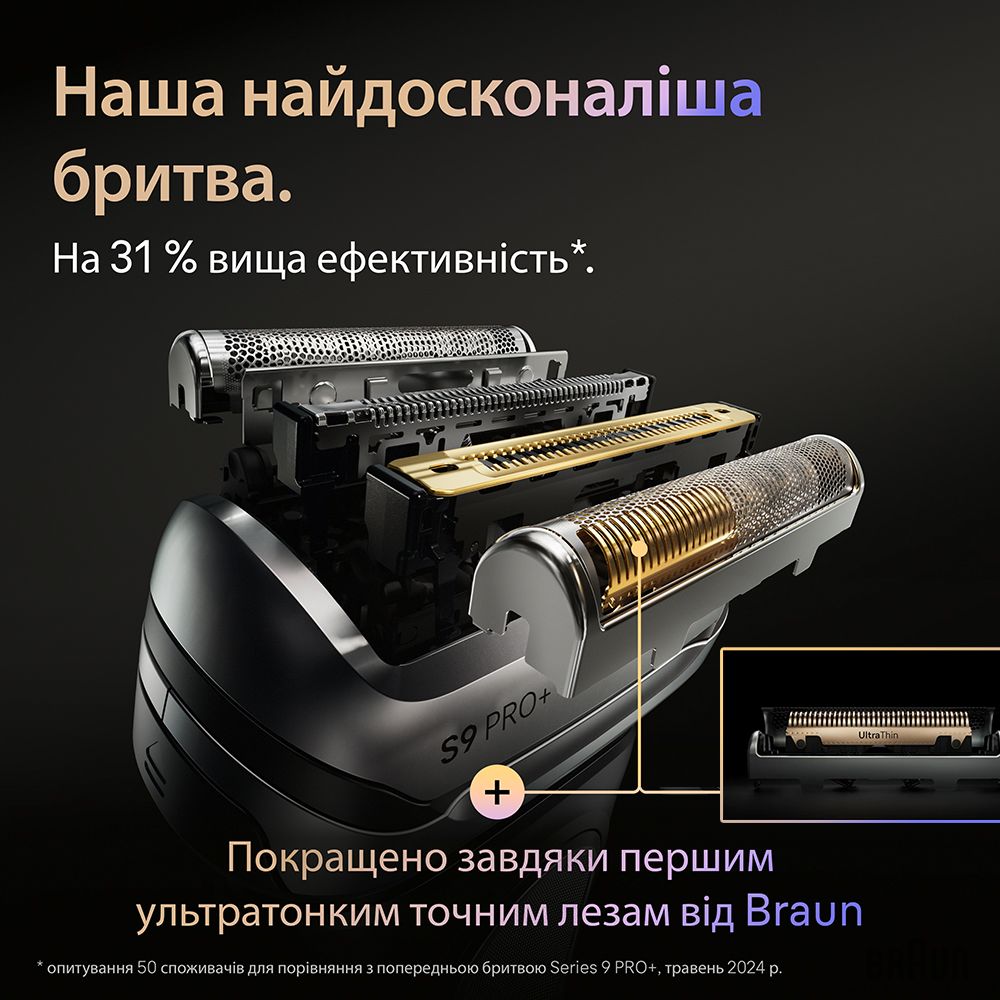 Електробритва BRAUN Series 9 PRO+ 9610s (80873689) Кількість головок/сіток 2