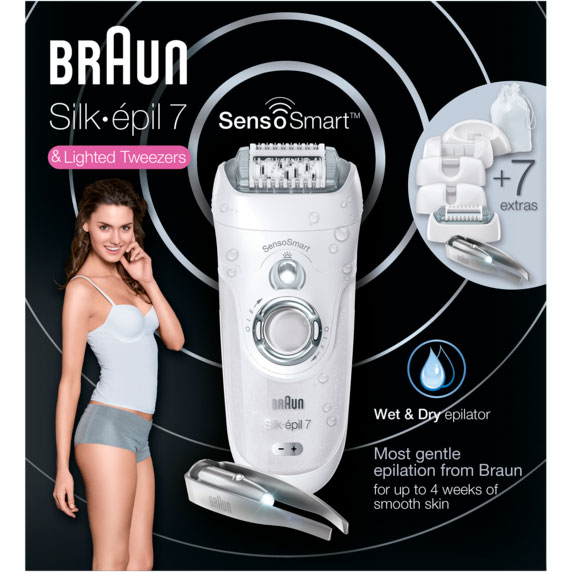 Эпилятор BRAUN Silk epil 7 SES 7/870 Способ эпиляции сухая и влажная