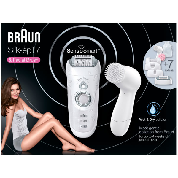 Эпилятор BRAUN Silk epil 7 SES 7/860 Способ эпиляции сухая и влажная