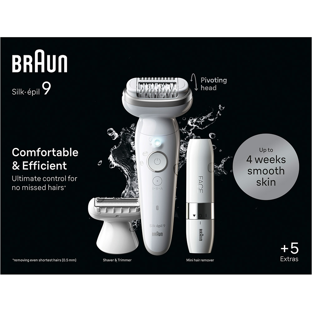 Эпилятор Braun Silk-epil 9 SES 9-341 + Триммер для тела Эпиляционная головка пинцеты