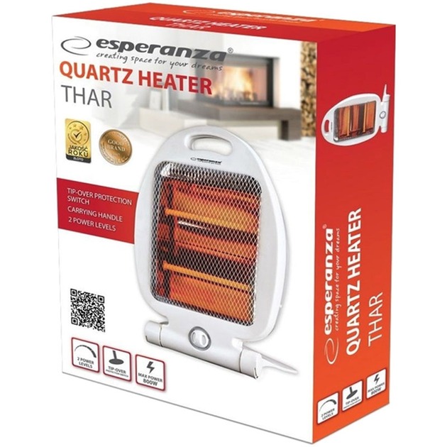 Инфракрасный обогреватель ESPERANZA THAR 400W-800W EHH009 QUARTZ HEATER Функции защита от перегрева