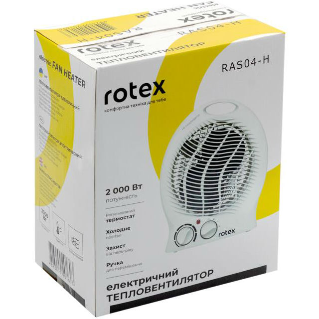 Тепловентилятор ROTEX RAS04-H Тип нагріваючого елементу металевий