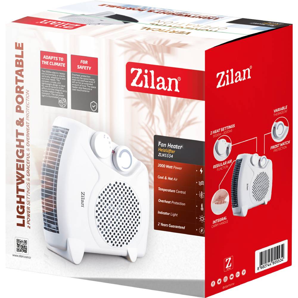 Тепловентилятор ZILAN ZLN5534 Тип расположения напольный