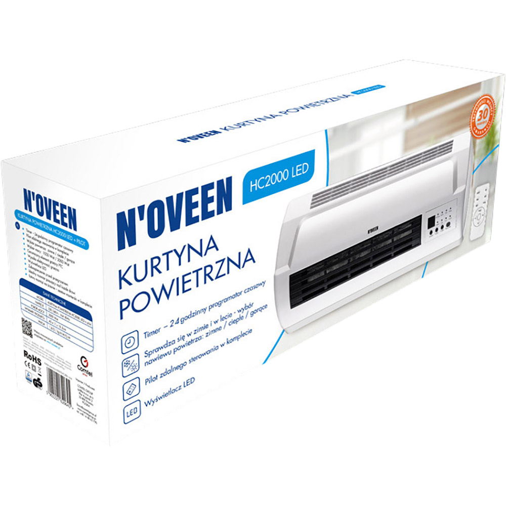 Тепловентилятор NOVEEN HC2000 LED (71565) Тип расположения настенный