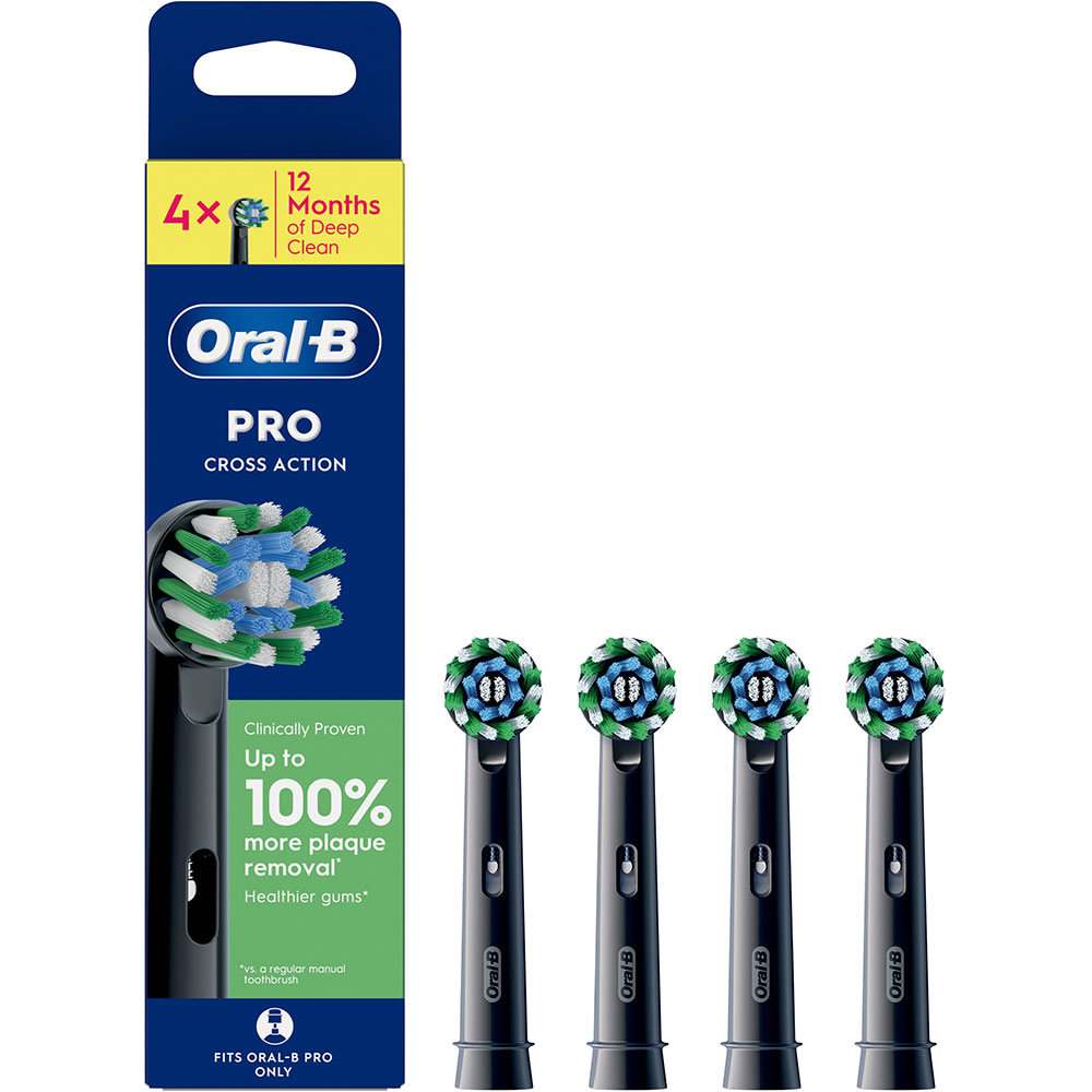 Замовити Змінні насадки Oral-B Oral-B Pro Cross Action 4 шт Black (8006540847671)
