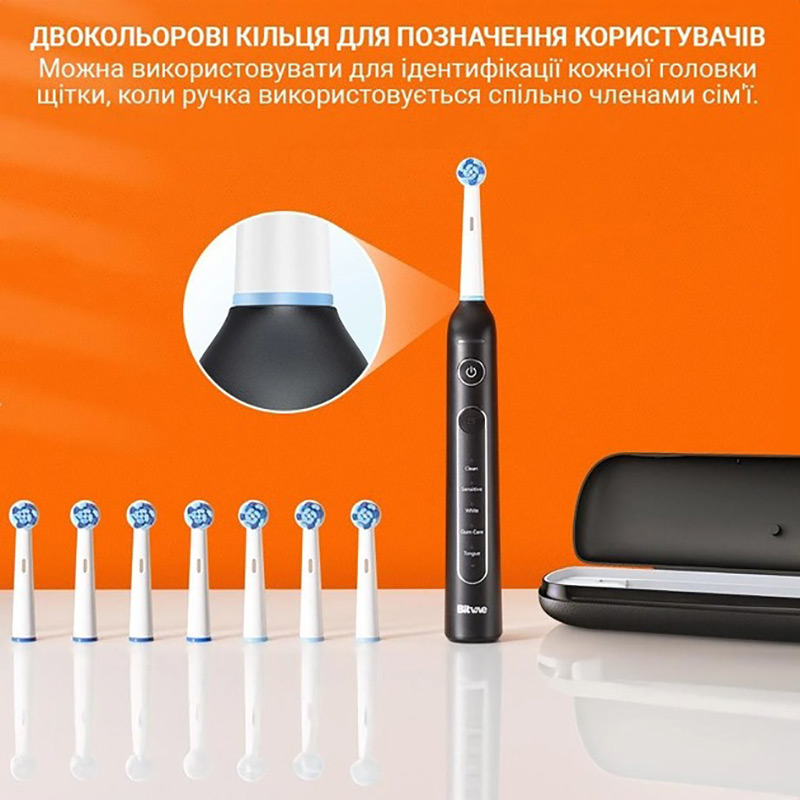 Електрична зубна щітка Bitvae R2 Rotating Black (BVR2-b) Тип електрична зубна щітка