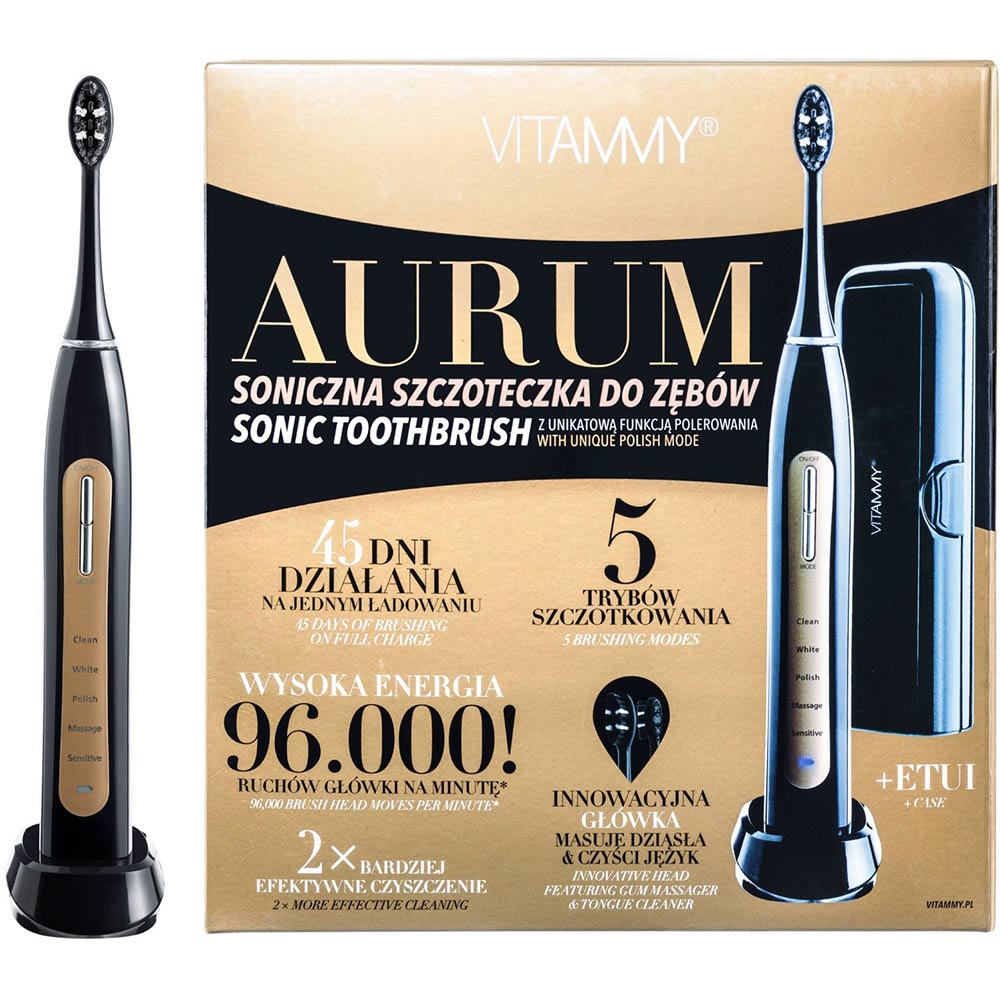 Електрична зубна щітка VITAMMY Aurum Black (TOW014452) Вікова група для дорослих