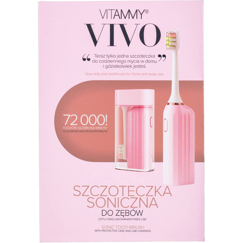 Зовнішній вигляд Зубна щітка VITAMMY VIVO Pink (5901793642789)