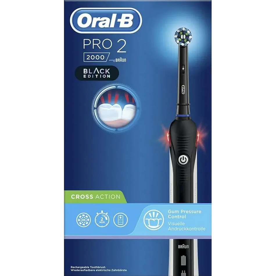 Зубная щетка BRAUN Oral-B PRO2 2000 D 501.513.2 BK Cross Action Тип электрическая зубная щетка