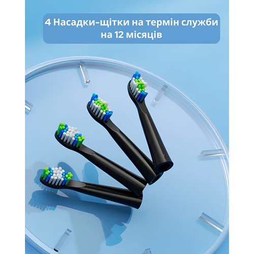 Насадки для зубної щітки BITVAE D2 black 4 шт (Bit-D2-Bl) Вікова група для дорослих