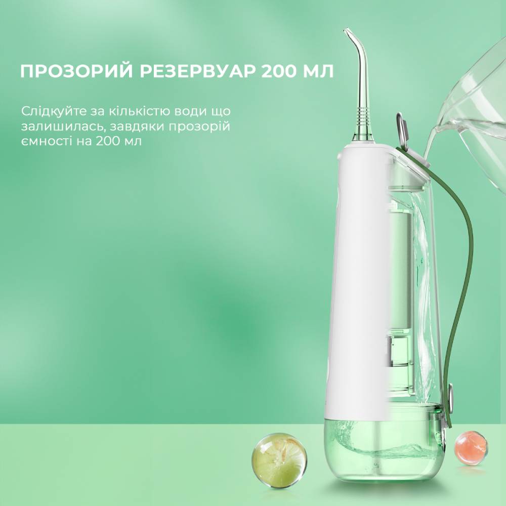 Фото Ирригатор OCLEAN  W10 NEW-2 NOZZLES White/Green (6970810555745)