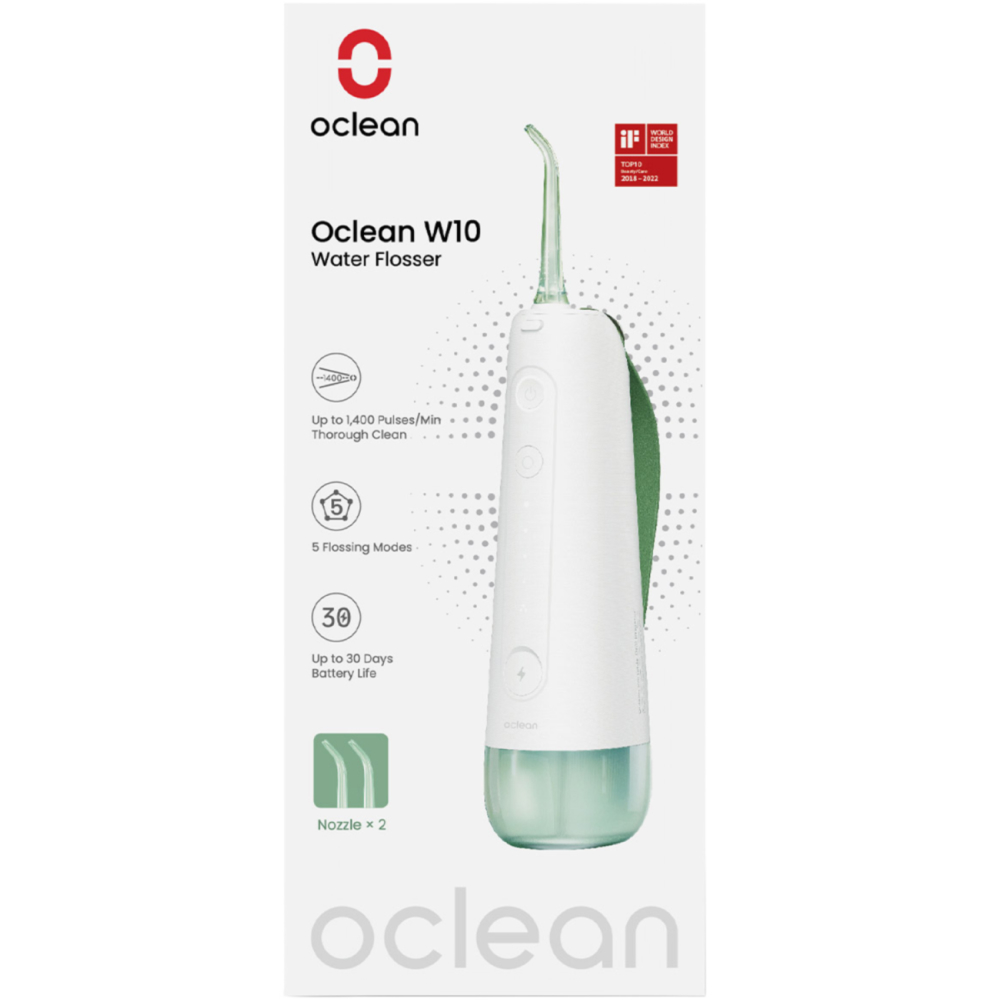 Фото 16 Ирригатор OCLEAN  W10 NEW-2 NOZZLES White/Green (6970810555745)