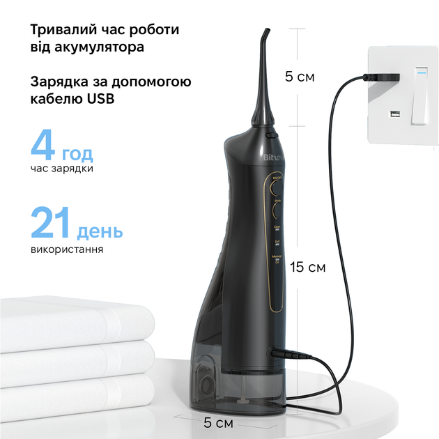 Внешний вид Ирригатор BITVAE Water Flosser Black (BVF5020е-b)