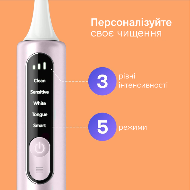 Зубна щітка BITVAE S3 Smart Pink (BVS3-р) Тип голівки з'ємна