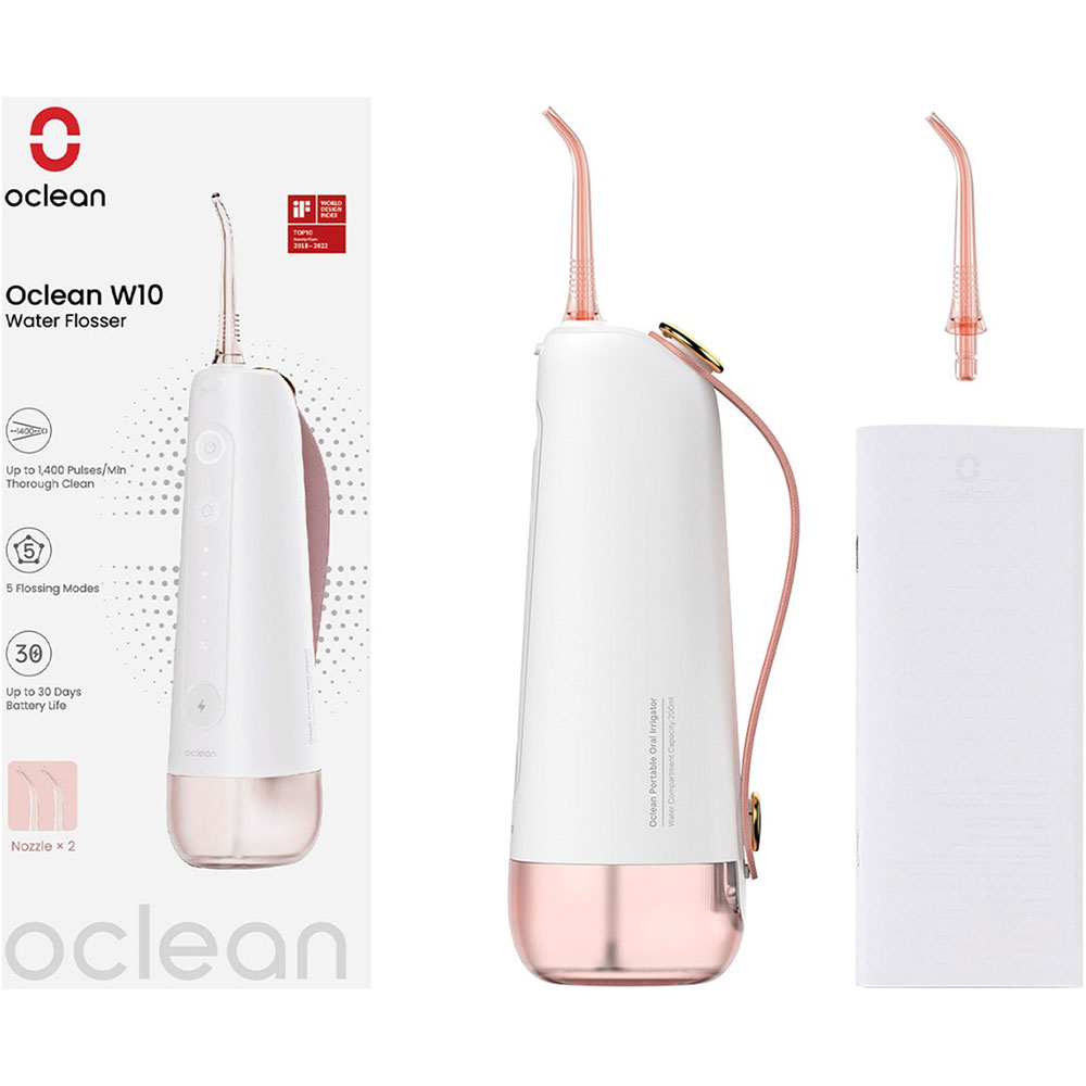 Ирригатор OCLEAN W10 NEW-2 NOZZLES Pink (6970810555752)