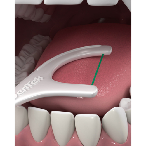 Зовнішній вигляд Зубна нитка DENTEK Флосс-зубочистки Потрійне очищення 20 шт (2.0056)
